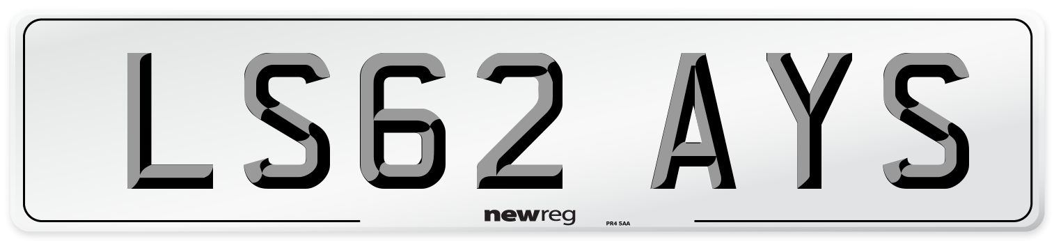 LS62 AYS Number Plate from New Reg